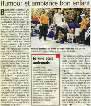 Kiné officiel du tournoi de tennis Andenne Arena 2011
